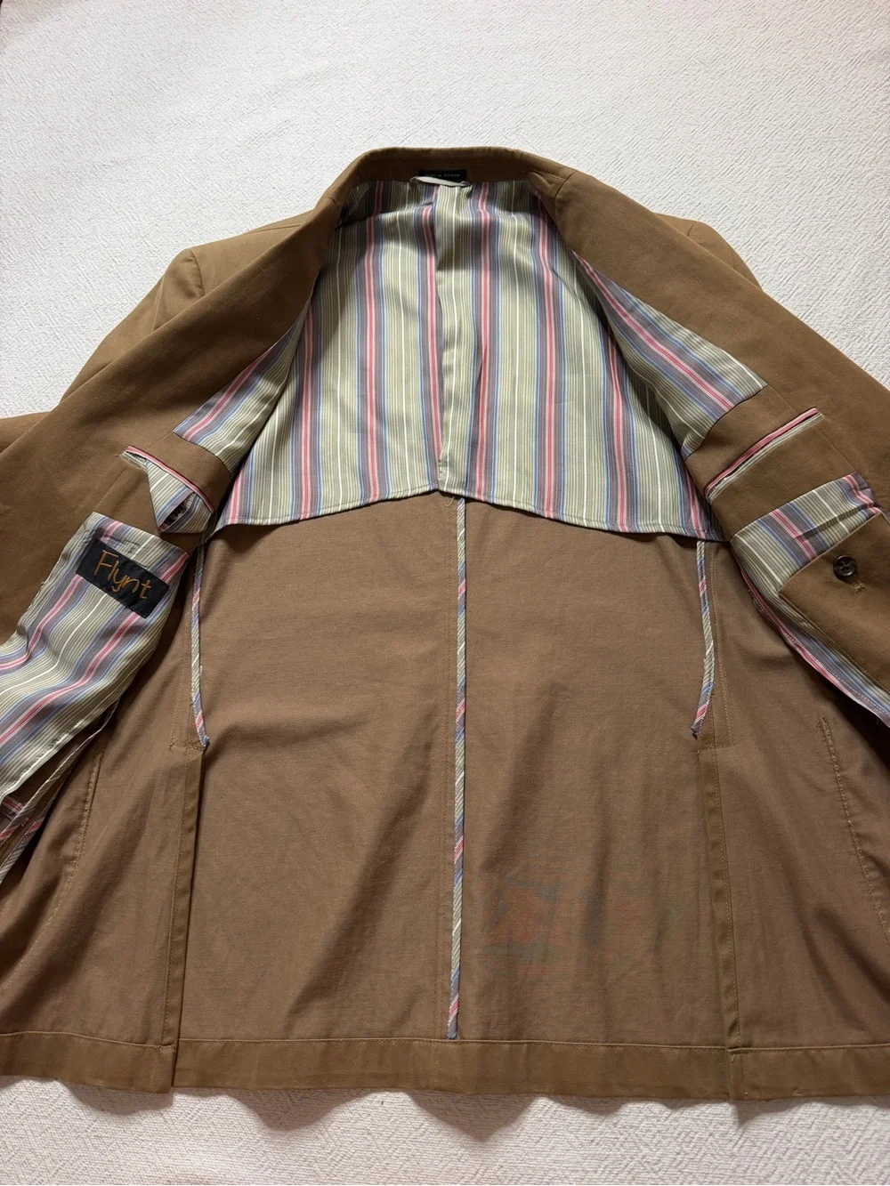 Flynt Blazer Sport Coat Mens Size 40R Caramel Brown Bueller Cotton Wool Blend